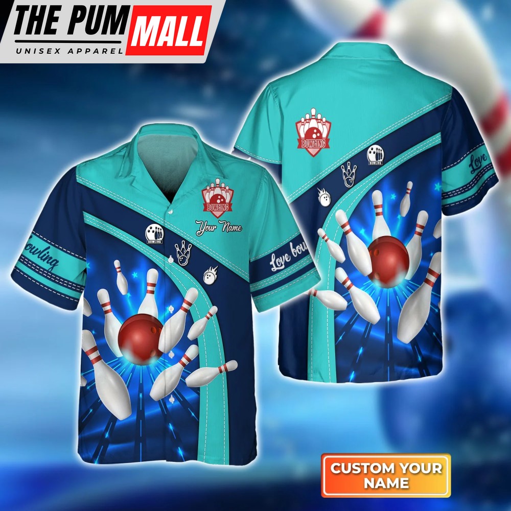 Bowling Red Pin hawaiian shirt, Bowling Hawaiian Shirt For Unisex Gift Bowling Team shirt