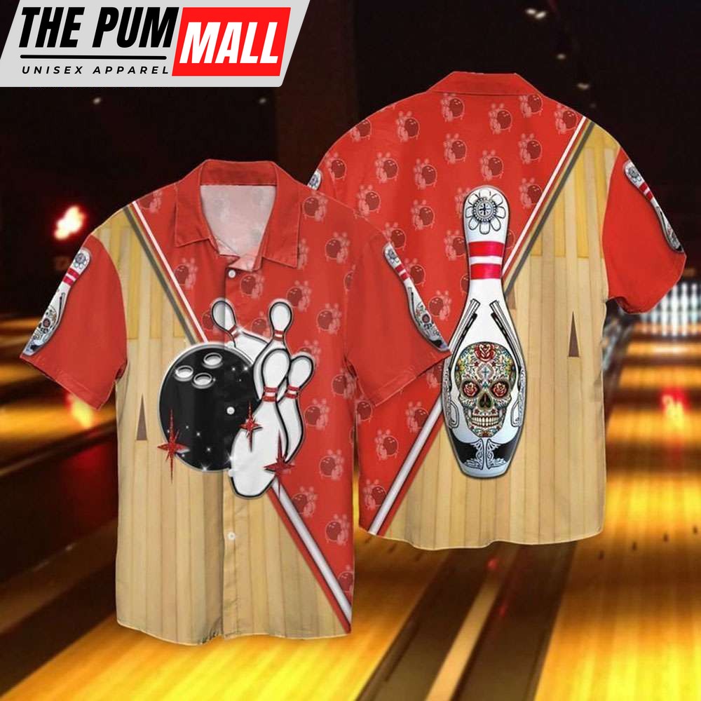 Bowling Sports Skull Halloween Hawaii Shirt