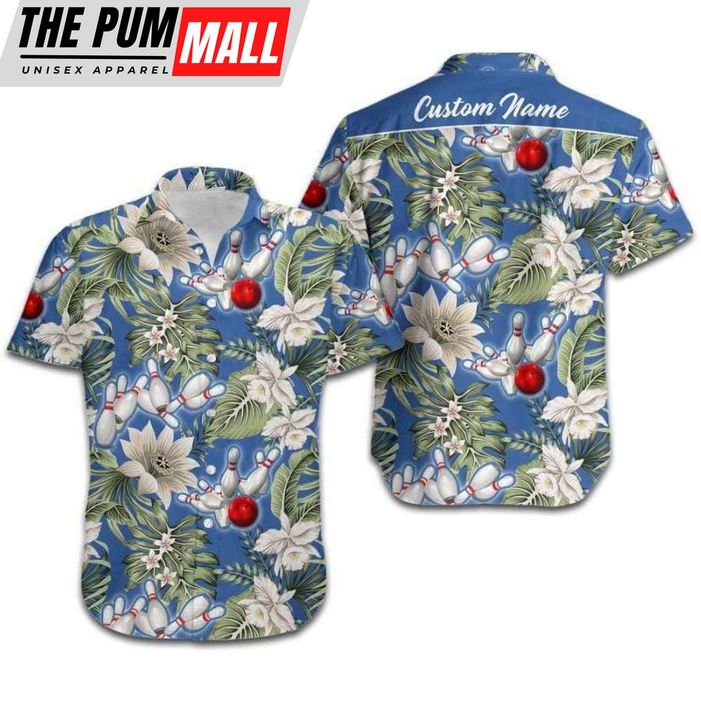 Bowling Tropical In Summer Custom Name Hawaiian Shirt Unisex Men HN3372