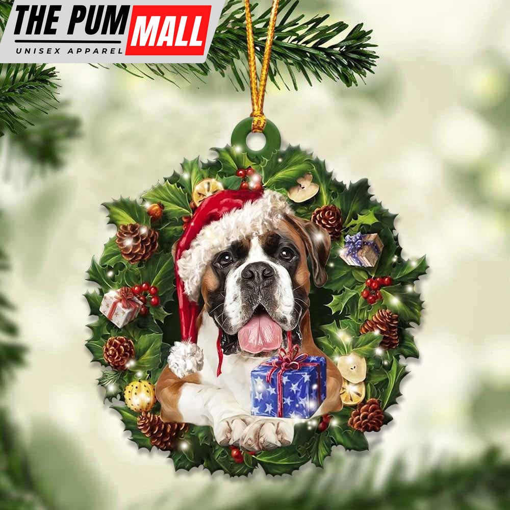 Boxer And Christmas Ornament – Acrylic Dog Ornament – Gifts For Dog Lovers Limited Edition