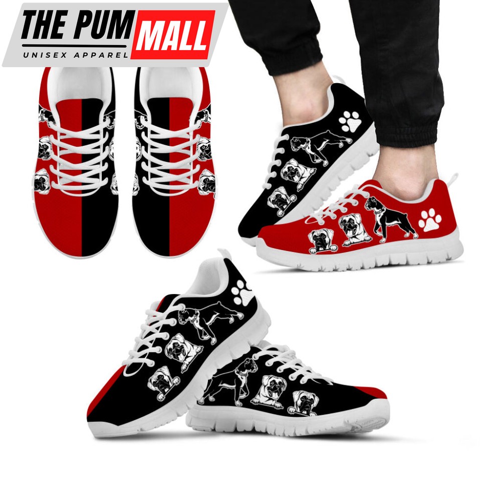 Boxer Dog Lover Shoes Two Colors Sneakers Walking Running Lightweight Casual Shoes For Pet Lover