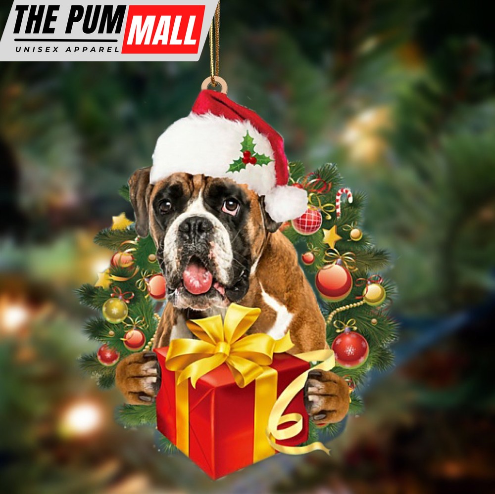 Boxer Give Gifts Hanging Ornament – Flat Acrylic Dog Ornament – Dog Lovers Gifts For Him Or Her Limited Edition