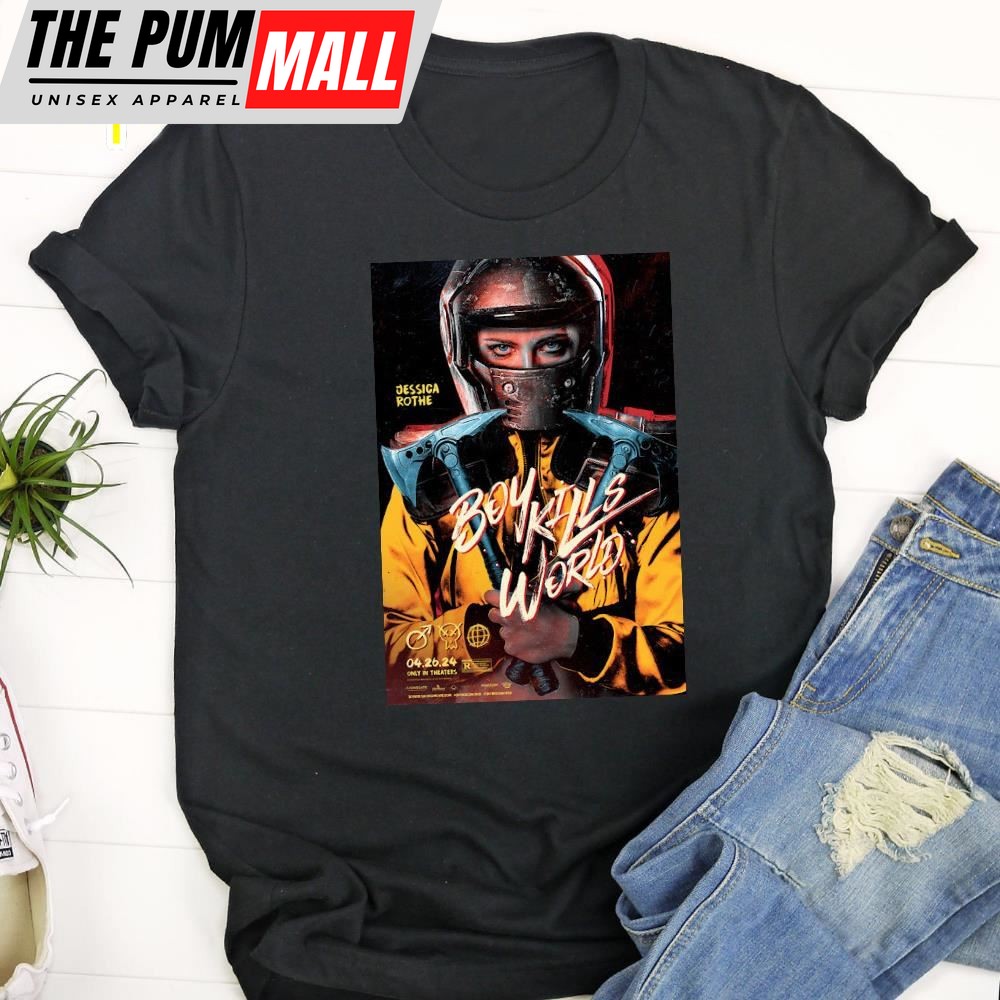 Boy Kills World Starring Bill Skarsgard And Jessica Rothe In Theaters On April 26 2025 Unisex T-Shirt