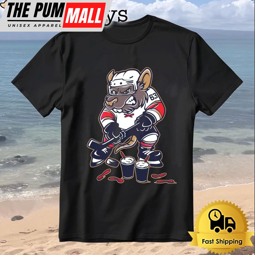 Brad Marchand Cartoon Rat Hockey Number 63 Funny Character T-Shirt