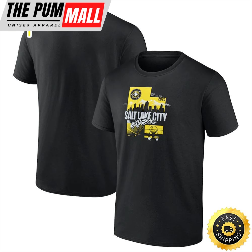 Branded 2025 NBA All-Star Game Hometown Text Utah Black T-shirt