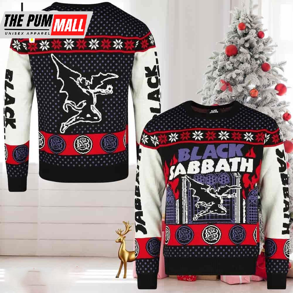 Bravado Black Sabbath Signature Henry Ugly Christmas Sweater