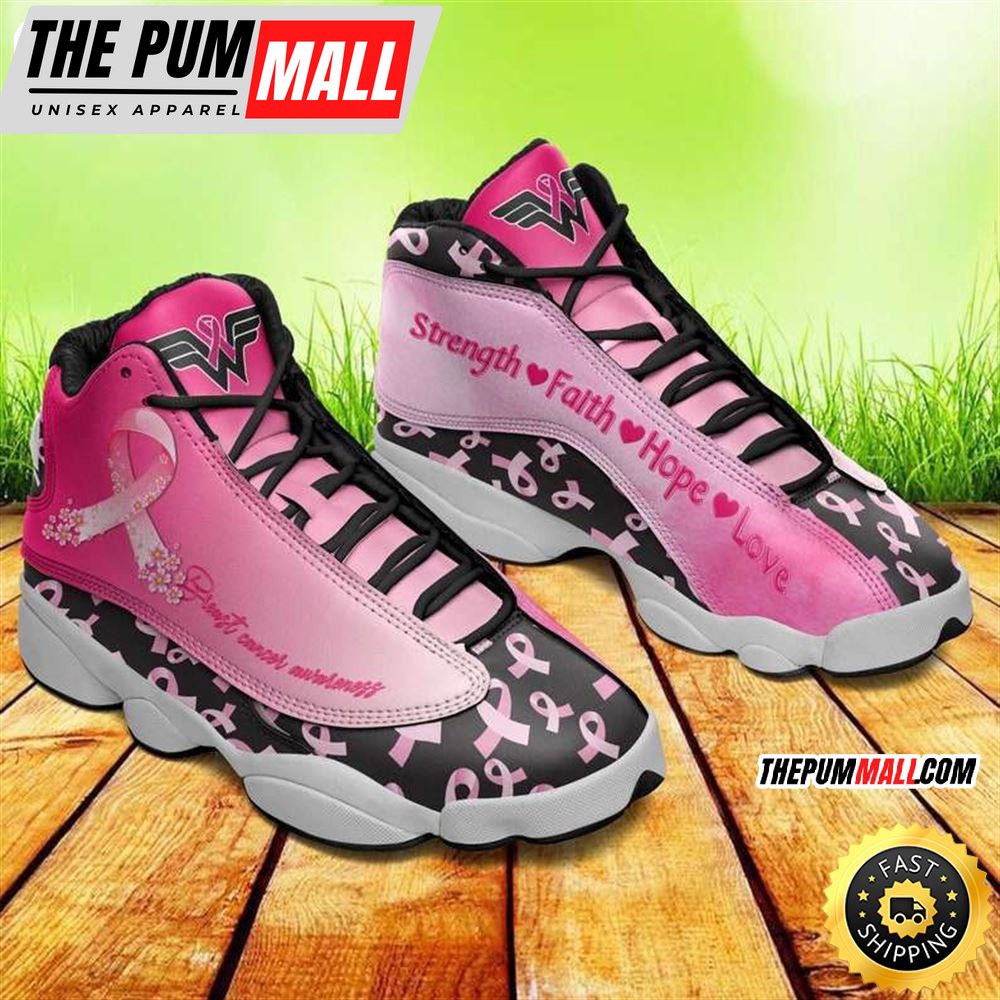 Breast Cancer Awareness Cancer Warrior Fight Pink Ribbon Air JD13 Shoes Gift