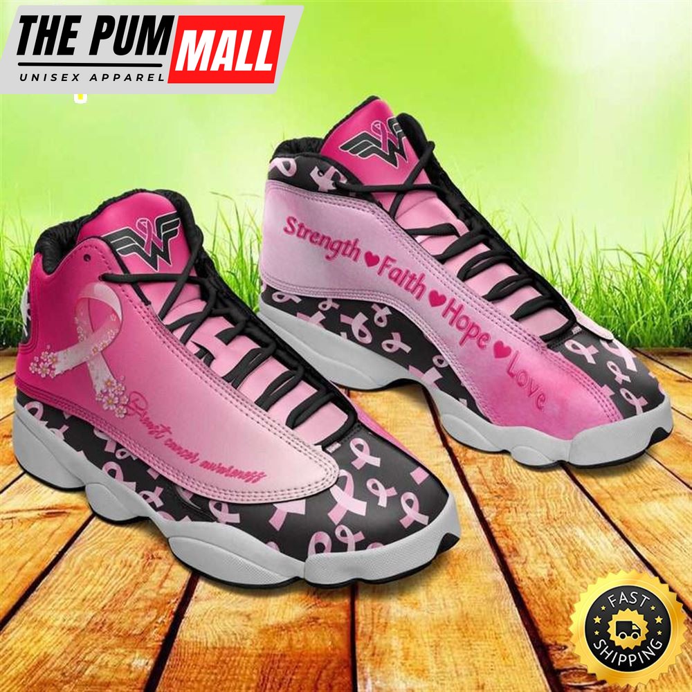 Breast Cancer Awareness Cancer Warrior Fight Pink Ribbon Air JD13 Shoes Gift