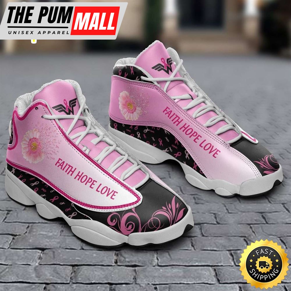 Breast Cancer Awareness Daisy Flower Faith Hope Love Air JD13 Shoes