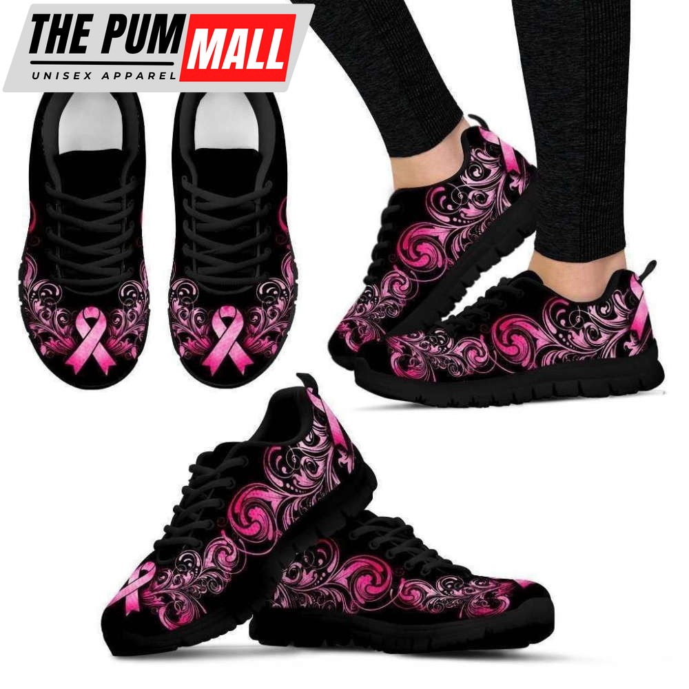 Breast Cancer Awareness Pink Ribbon Women’s Sneakers For Men And Women