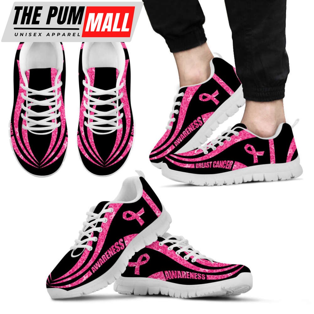 Breast Cancer Awareness Shoes HoloWave Sneaker Walking Shoes, For Men And Women