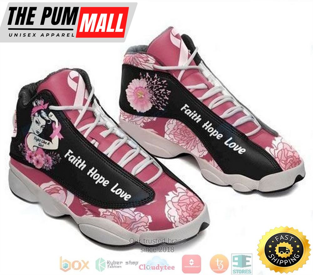 Breast cancer fight like a girl XIII Air Jd 13 Sneaker Shoes