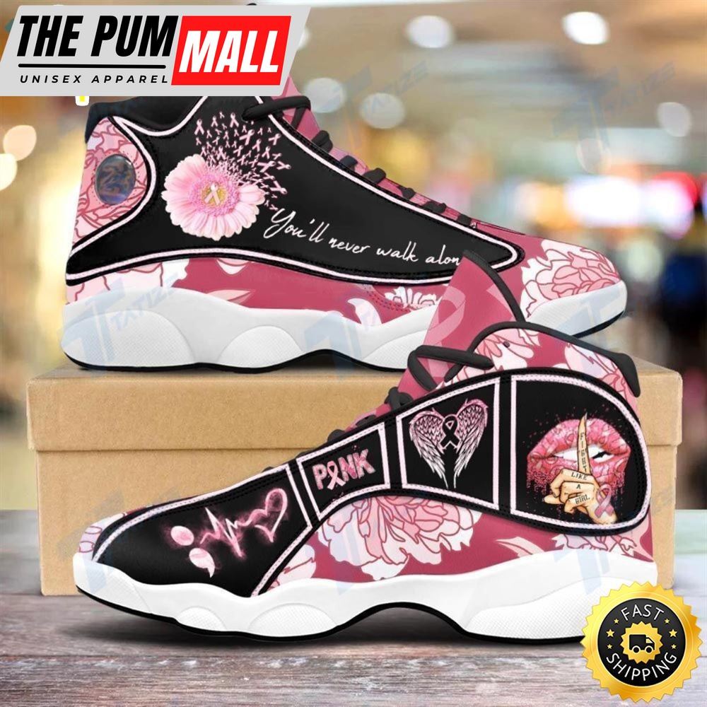Breast Cancer Flower Youll Never Walk Alone Air Jd 13 Sneakers