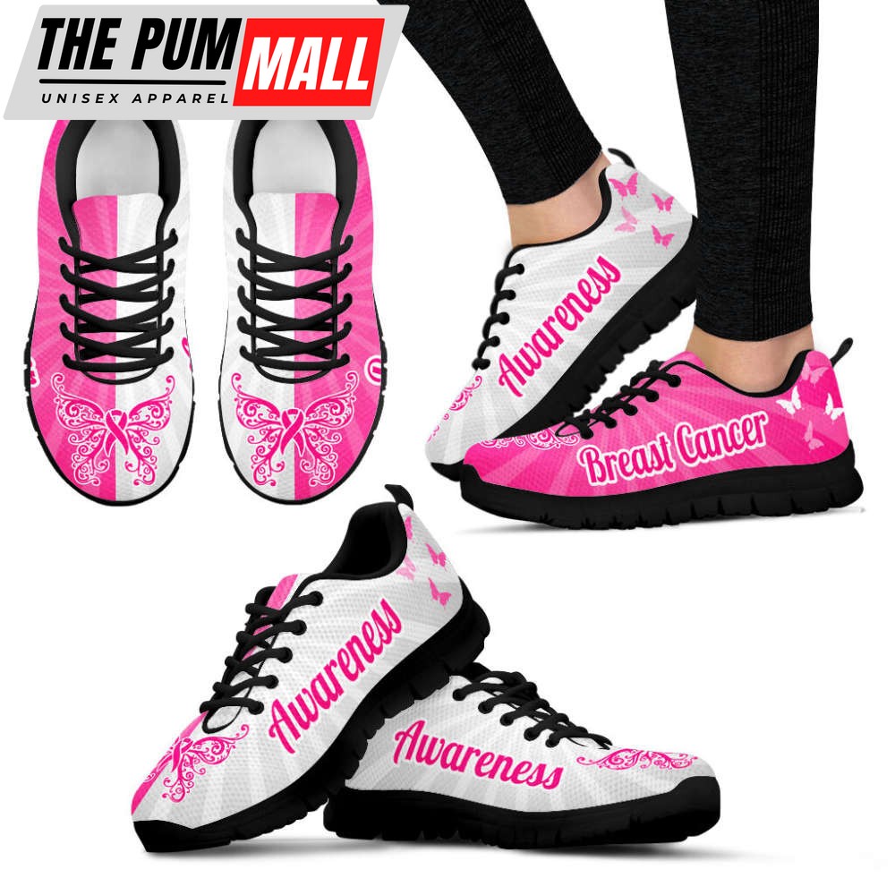 Breast Cancer Shoes 2 Color Sneaker Walking Shoes, Best Shoes For Men And Women