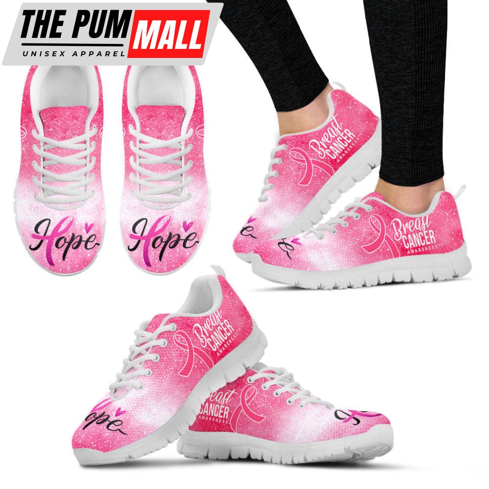 Breast Cancer Shoes Awareness Hope Sneaker Walking Shoes, For Men And Women