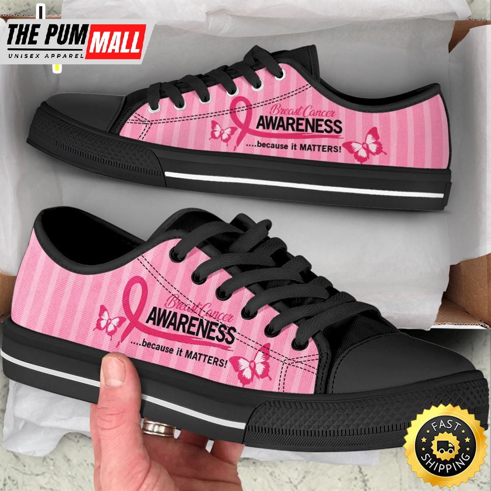 Breast Cancer Shoes Because It Matters Low Top Shoes Canvas Shoes