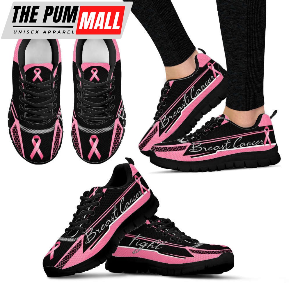 Breast Cancer Shoes Fight Grid Sneaker Walking Shoes, Best Shoes For Men And Women