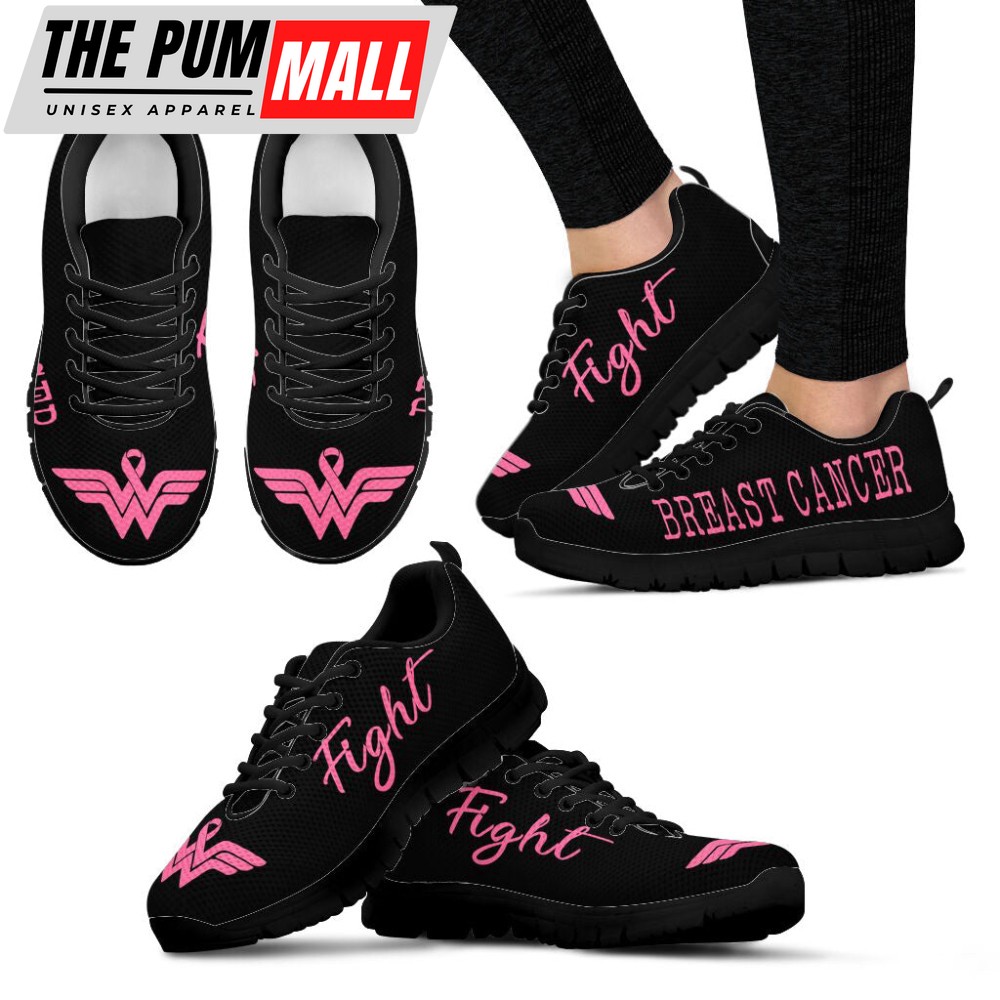Breast Cancer Shoes Fight Wing Sneaker Walking Shoes, Best Gift For Men And Women