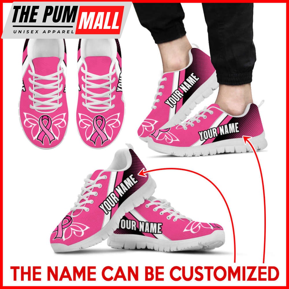Breast Cancer Shoes Halftone Sneaker Walking Shoes, Best Gift For Men And Women