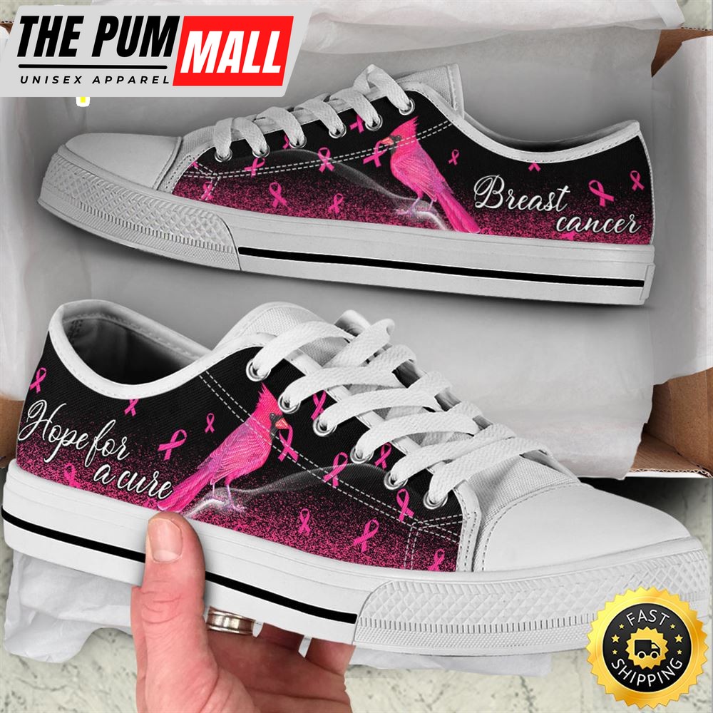 Breast Cancer Shoes Hope For A Cure Hummingbird Low Top Shoes Canvas Shoes