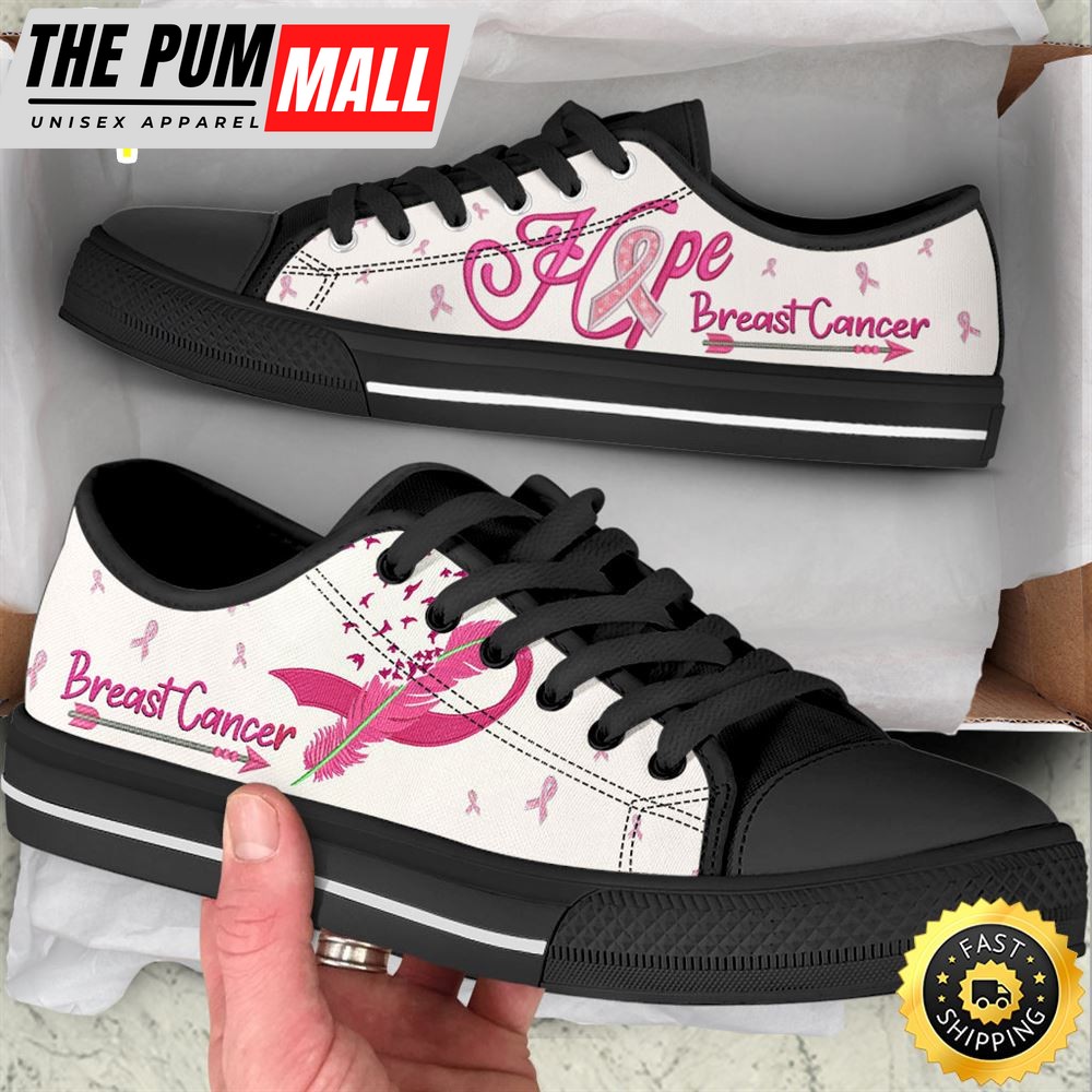 Breast Cancer Shoes Hope Low Top Shoes Canvas Shoes