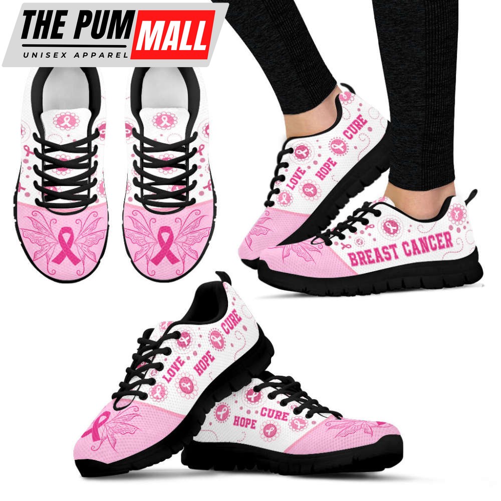 Breast Cancer Shoes Love Hope Cure Lovely Sneaker Walking Shoes For Men And Women