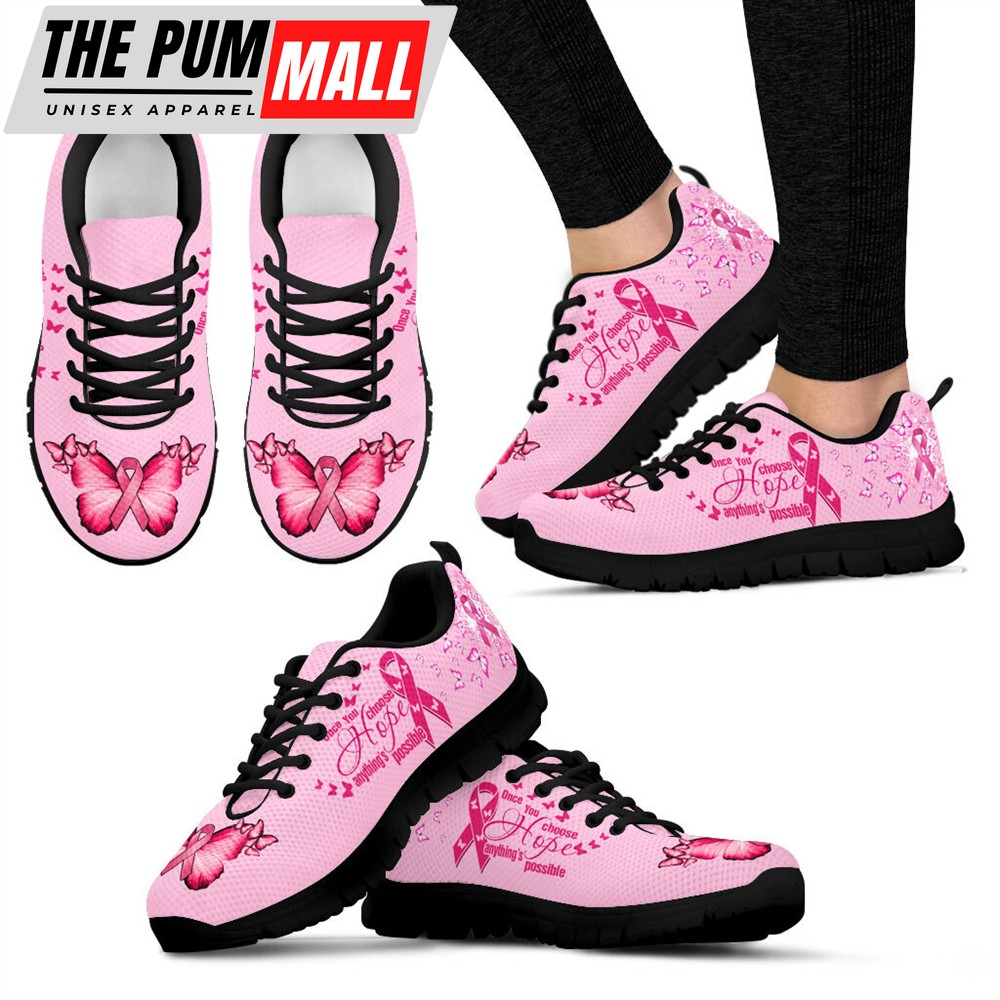 Breast Cancer Shoes Once You Choose Sneaker Walking Shoes – Best Gift For Men And Women – Cancer Awareness Shoes
