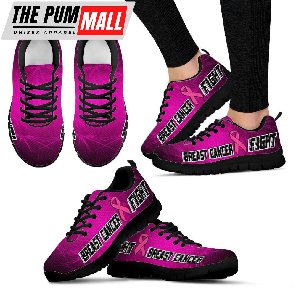Breast Cancer Shoes Purple Fight Sneaker Walking Shoes, Best Gift For Men And Women