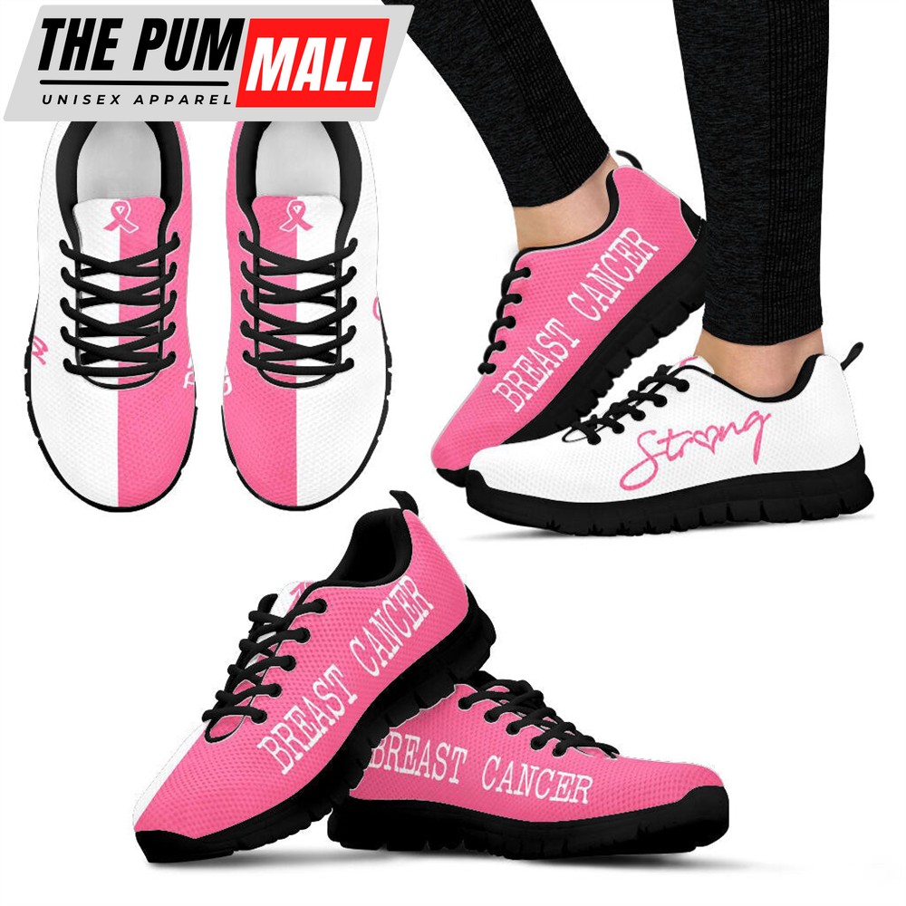 Breast Cancer Shoes Strong Pink White Sneaker Walking Shoes – Best Shoes For Men And Women