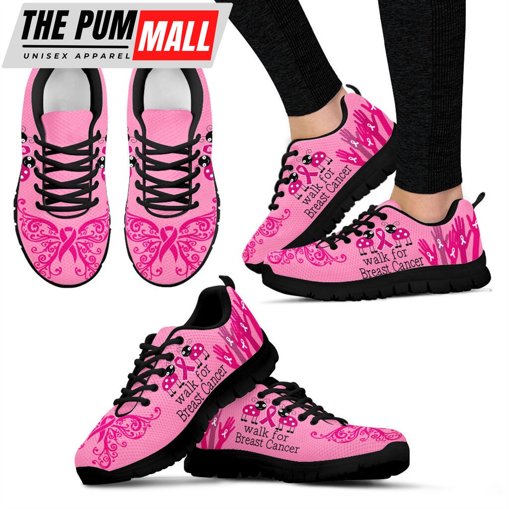 Breast Cancer Shoes Walk For Sneaker Walking Shoes – Best Gift For Men And Women – Cancer Awareness Shoes