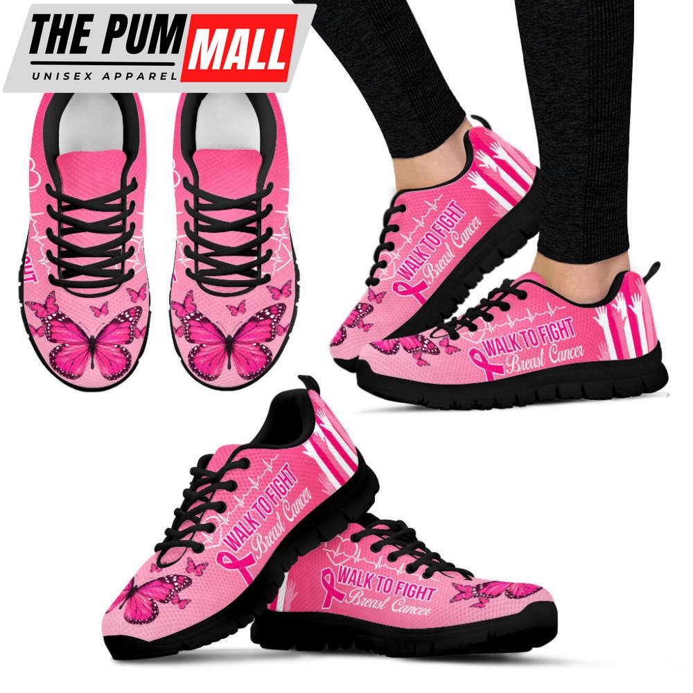 Breast Cancer Shoes Walk To Fight Sneaker Walking Shoes, For Men And Women