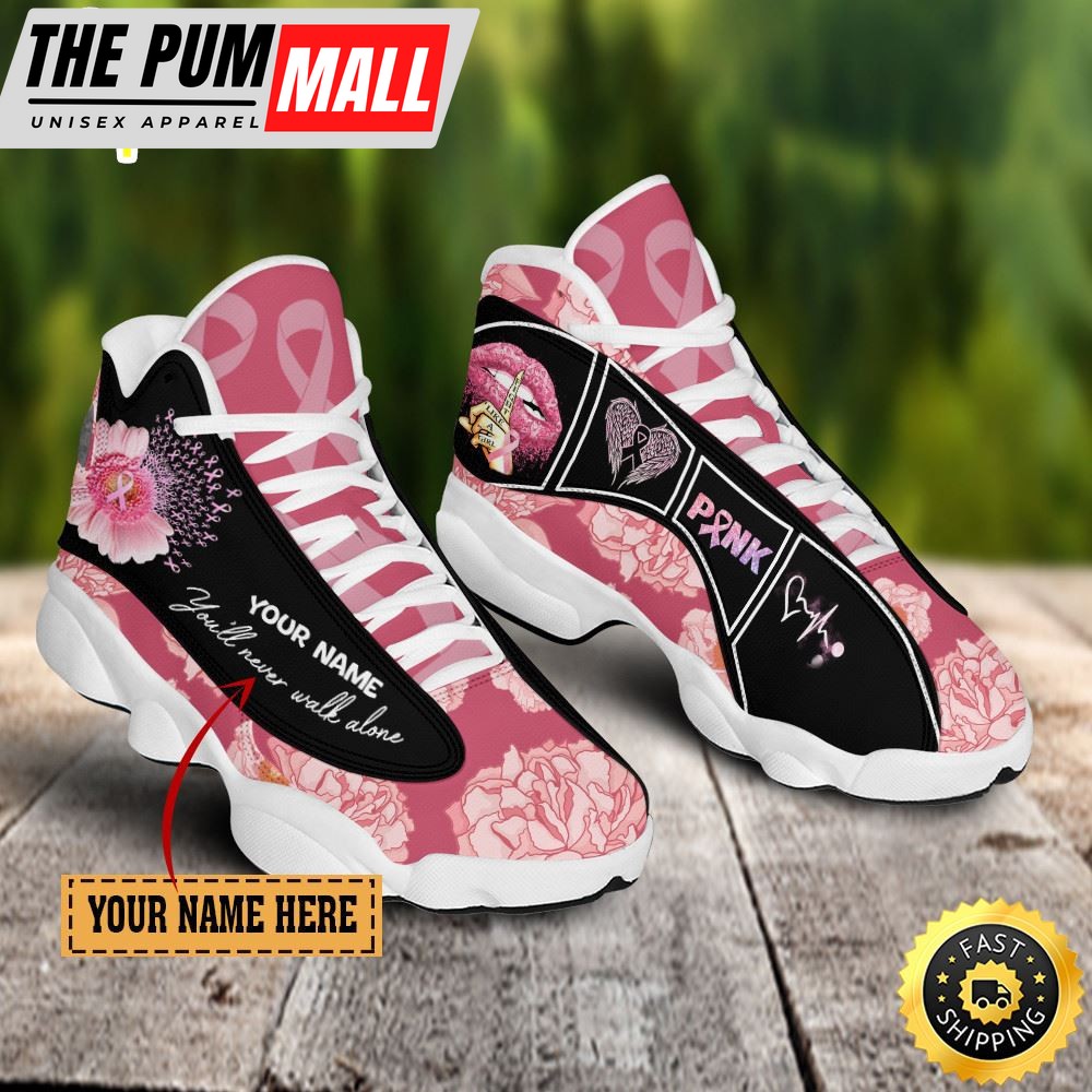 Breast Cancer You’ll Never Walk Alone Flower Custom Name Jd13 Shoes
