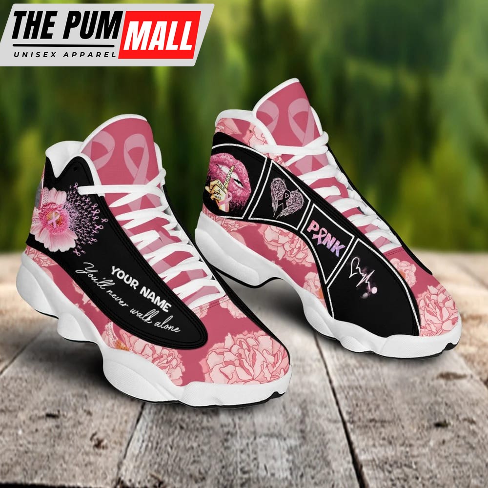 Breast Cancer You’ll never walk alone Flower custom name JD13 Shoes