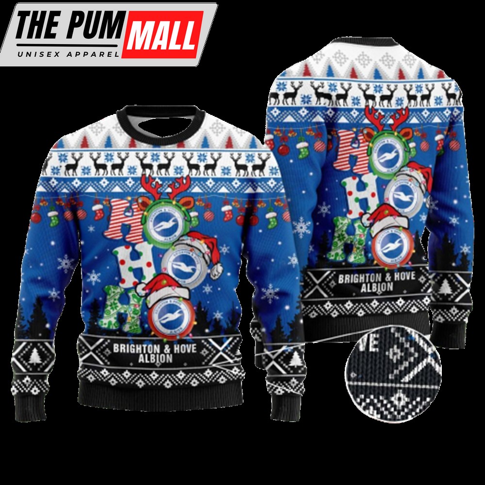 Brighton & Hove Albion Ho Ho Ho For Unisex Ugly Christmas Sweater, Gift For Christmas