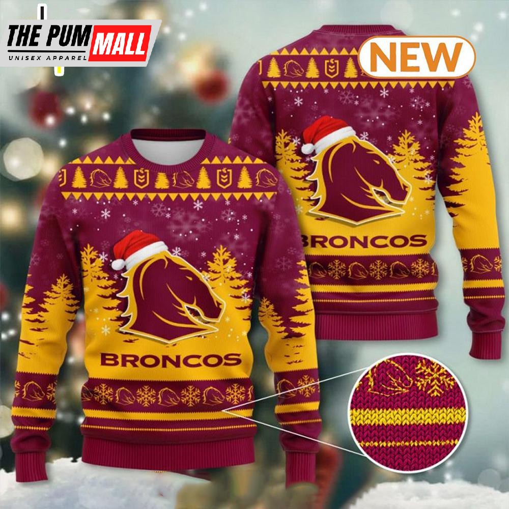 Brisbane Broncos Ugly Christmas Sweater Shirt, Sweatshirt