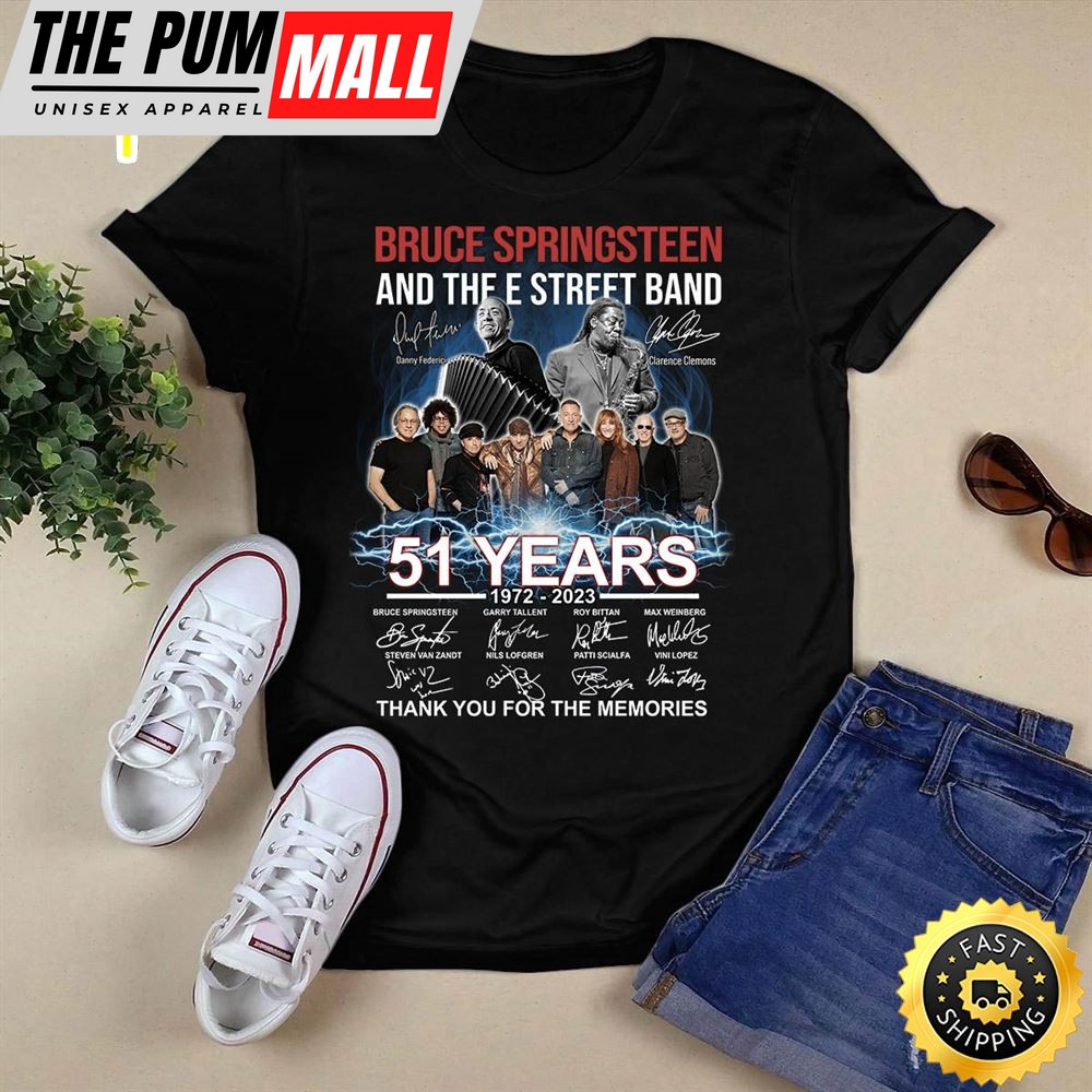 Bruce Springsteen And The E Street Band 51 Years 1972 2025 Signatures Unisex Shirt