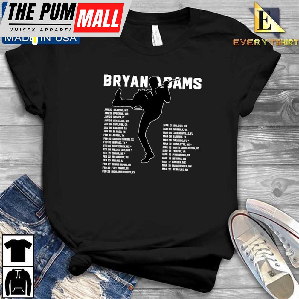 Bryan Adams So Happy Hurts 2025 Tour Schedule T-Shirt