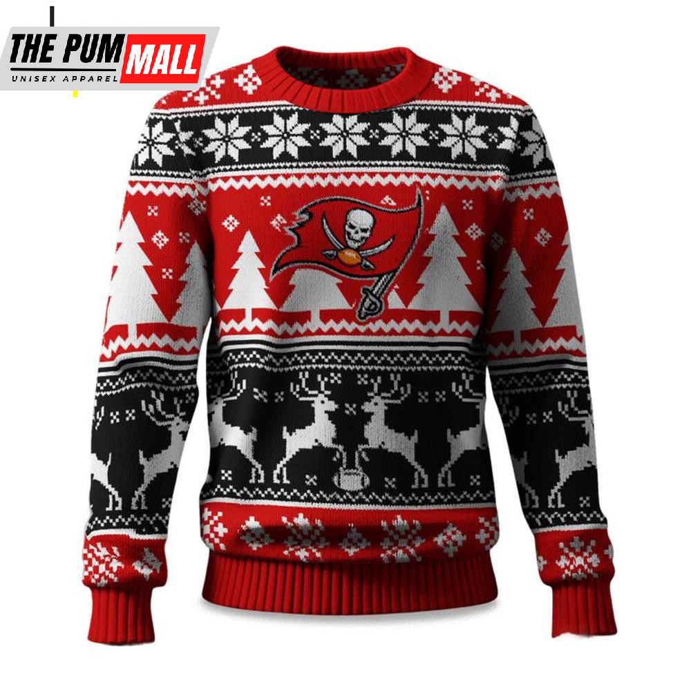 Buccaneers Reindeer Football Ugly Christmas Sweater