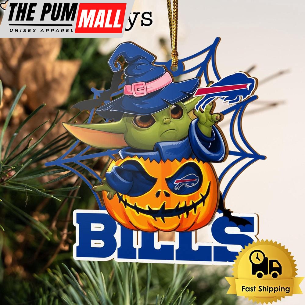 Buffalo Bills Baby Yoda Pumpkin Halloween Ornament Limited Edition