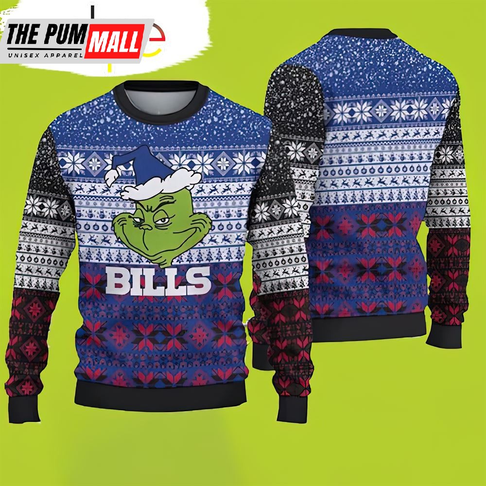 Buffalo Bills Christmas Grinch Ugly Christmas Bills Christmas Sweater
