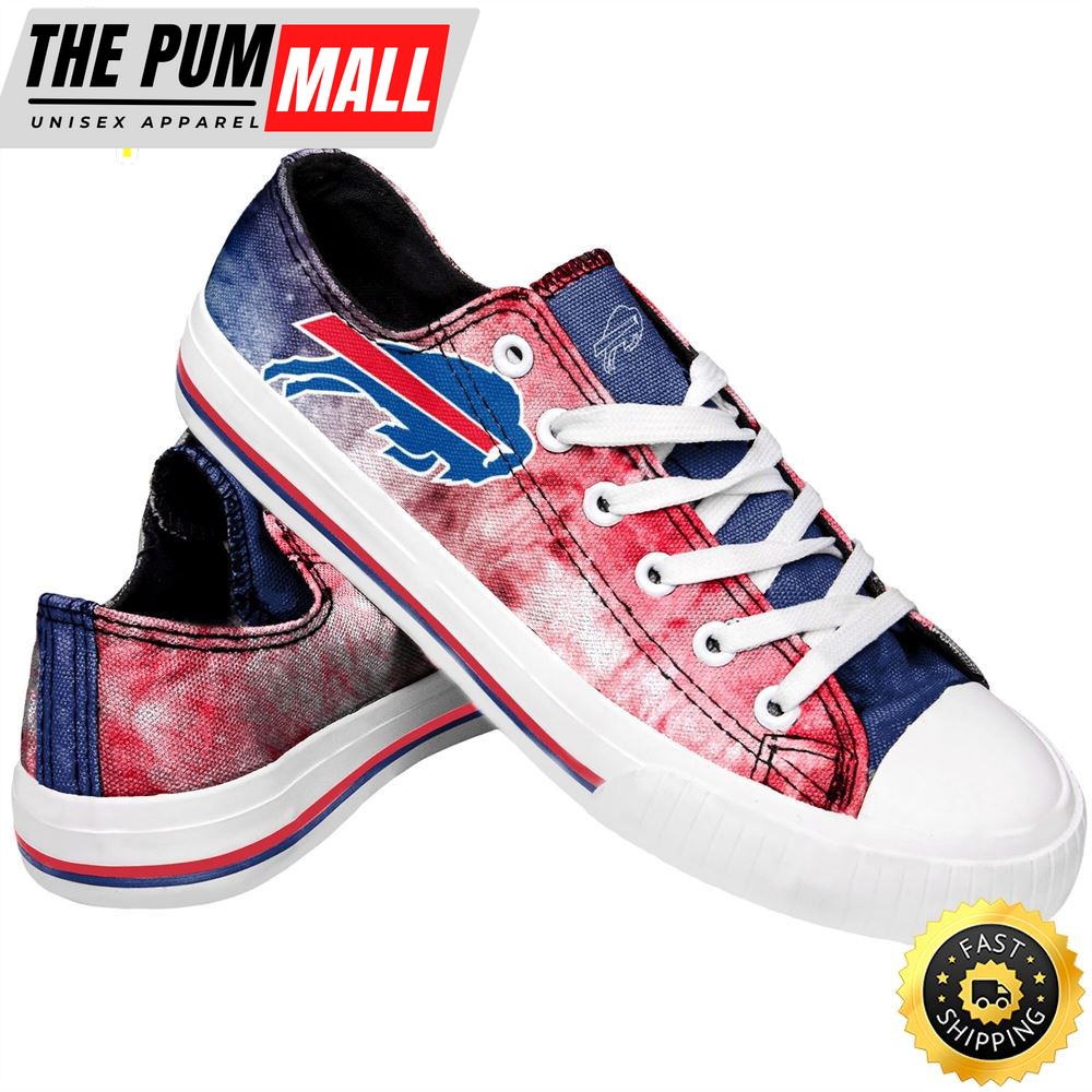 Buffalo Bills FOCO Women’s Big Logo Tie-Dye Low Top Shoes