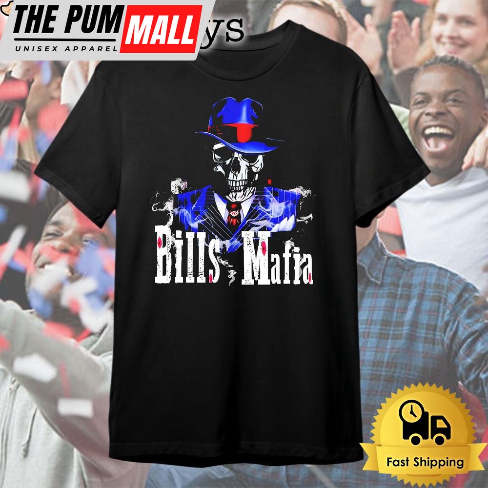 Buffalo Bills Football Mafia Skull Smoking T Shirt