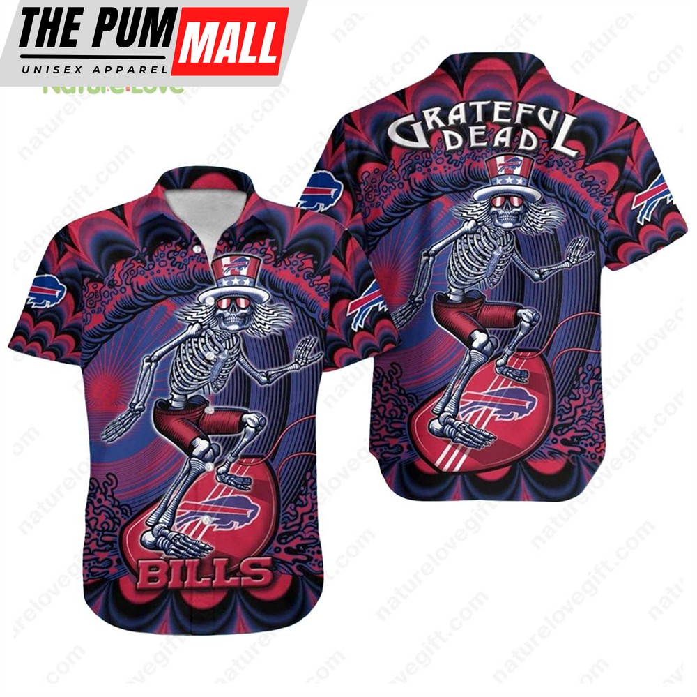 Buffalo Bills Grateful Dead Surfing Bills Mafia Hawaiian Shirt