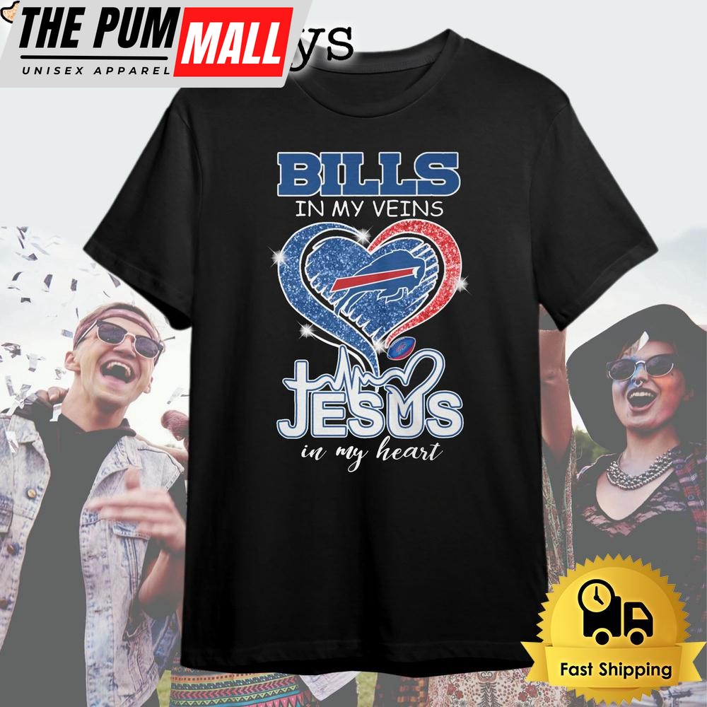 Buffalo Bills In My Veins Jesus In My Heart T Shirt