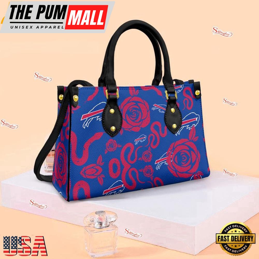 Buffalo Bills Rose and Flower Pattern NFL Leather Handbag – Baseball Cap Snapback Hats