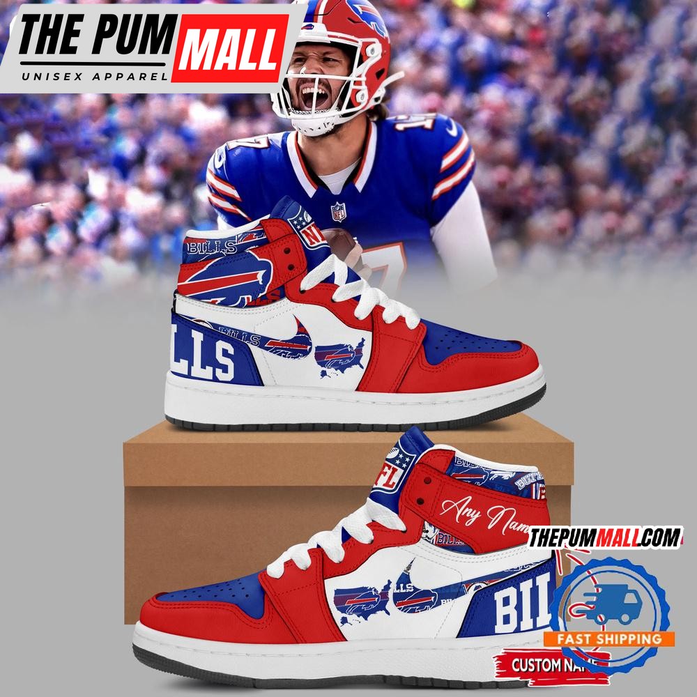Buffalo Bills Throwback New Design Air Jd1 Hightop Shoes