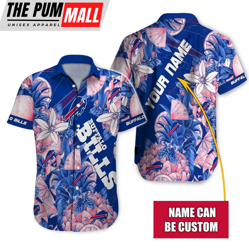 Buffalo Bills Tropical Fruit Personalized Hawaiian Shirt