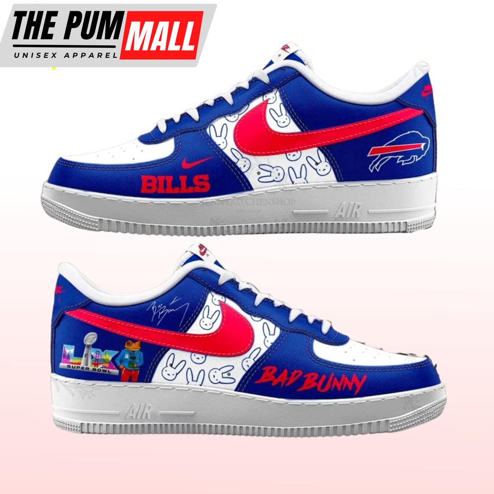 Buffalo Bills X Bad Bunny Super Bowl LX Air Force 1 Shoes