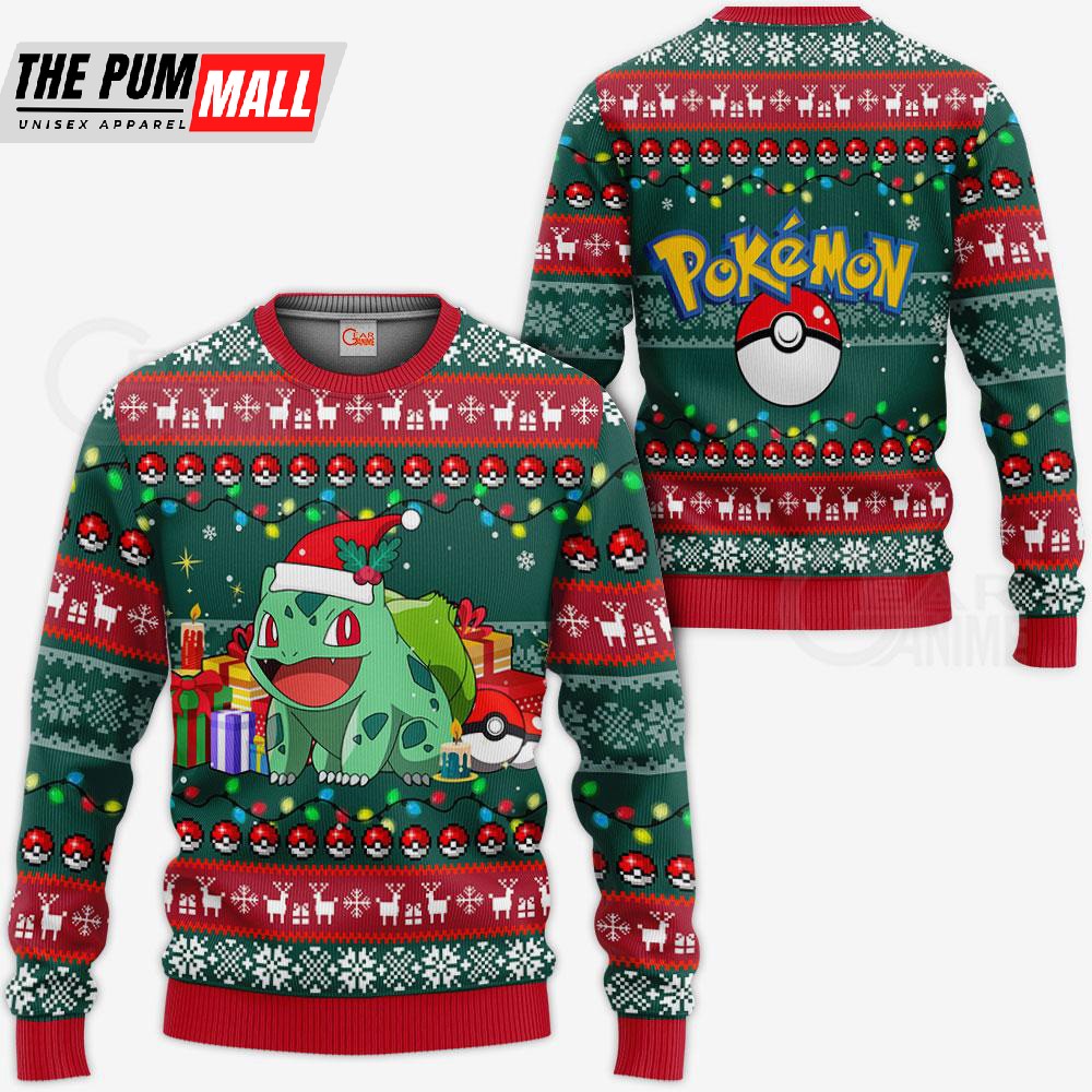 Bulbasaur Ugly Christmas Pokemon Anime Xmas Gift Sweater