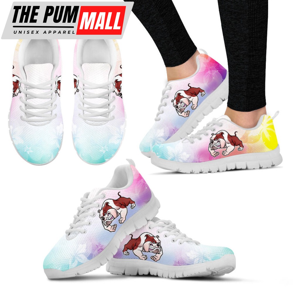 Bull Dog Lover Shoes Colorfull Sneakers Walking Running Lightweight Casual Shoes For Pet Lover